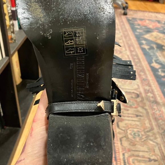 Ivy Kirzhner Black Rose Gold Studded Leather Boots Size 10 (fits like 9) - Picture 10 of 11